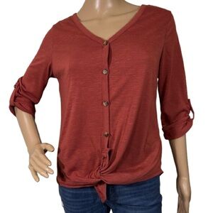 No Boundaries Junior’s Rust Fashion Shirt Size S